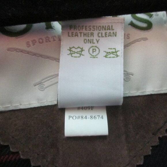 Orvis Mens Size L Brown Leather Jacket Zip Front Coat 54” Chest - Picture 11 of 14